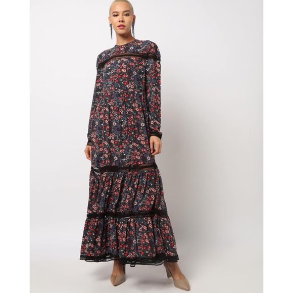 Superdry Skylar Maxi Dress-Floral Cut Out Lace Trim - Picture 6 of 14